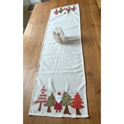 Clearance Wunderkinder Tischläufer, Tischdecke, WEIHNACHTEN mit  Applikationen Tannenbaum, Nikolaus, 36x140, versandfertig