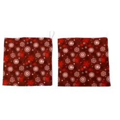 Topflappen^Afrosteff Topflappen 2er Set, rot mit Schneeflocken