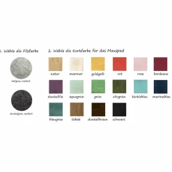 artistalista Unterlage Schreibtisch mit Mauspad Handmade Merino Wollfilz Filz Kork Farb- und Größenauswahl