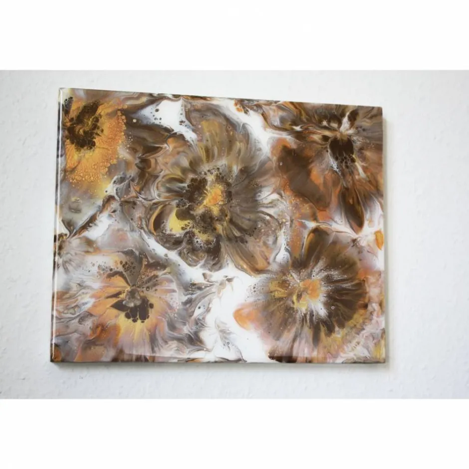 Best KARObeads Wandbild "Blumen", handgefertigt, Acryl-/Resinart, mixed media, Wallhangart