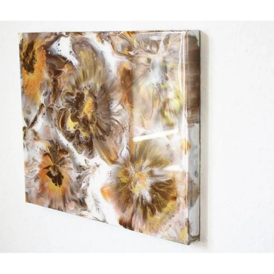 Best KARObeads Wandbild "Blumen", handgefertigt, Acryl-/Resinart, mixed media, Wallhangart