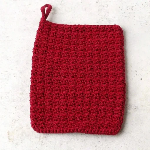 Discount Deliana Waschhandschuh, Waschlappen, Baumwolle, rot, weinrot, Handarbeit, gehäkelt