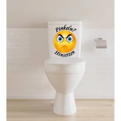 Clearance Werra - Print WC-Toiletten Aufkleber Emotion Pinkeln ?-Sticker-Tür-Fun-Bad-Toilette-Cartoon Aufkleber- Wunschtext-Personalisierbar