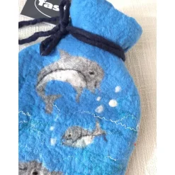 Wärmflaschen^Maoma-Kreativdesign Wärmflasche gefilzt Filzwärmflasche mit Delfinen Unterwasser
